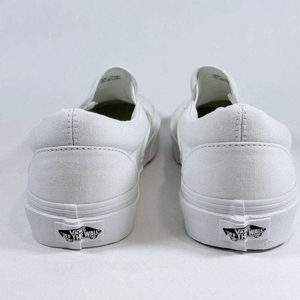 Vans Classic‎ Mens-9 Womens-10.5  Slip-On - True White/White Canvas Shoes